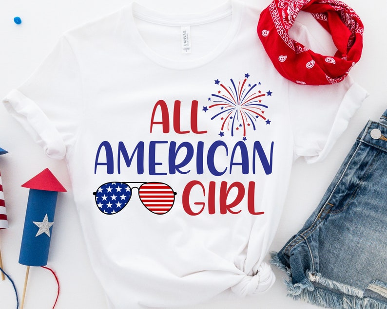 American Girl svg Fourth of July shirt Memorial Day Svg File | Etsy