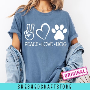 Peace Love Dog SVG, Dog Mom Png Pdf Eps Dxf, Dog Shirt Svg, Dog Dad Shirt, Dog Dad Svg, Dog Lover Gift, Paws Svg, Cricut Cameo Silhouette