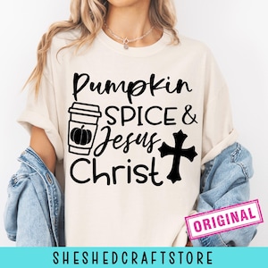 Zucca speziata e Gesù Cristo SVG PNG PDF, Zucca speziata SVG, Citazione autunnale SVG, File di taglio autunnali, Cristiano Png, Gesù SVG, Zucca in difficoltà