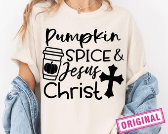 Pumpkin Spice Jezus Christus SVG, herfstchristelijk png (digitale download)
