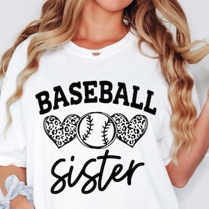 Honkbal zus Svg, Leopard hart Svg, zusje, Leopard Print Svg, sport Svg, honkbal zus Shirt Svg, honkbal opstrijkbare png