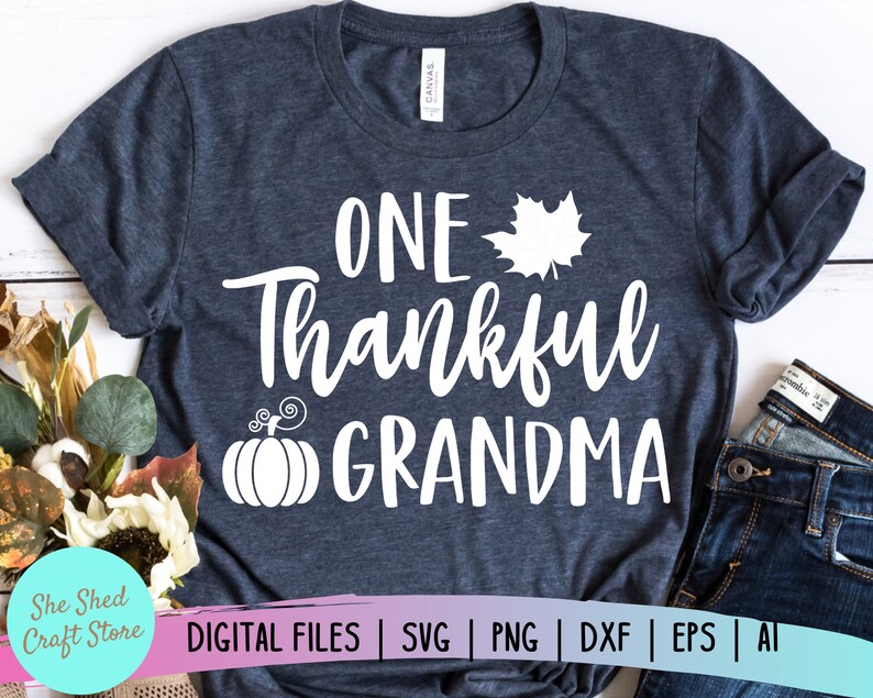 Download One Thankful Grandma SVG Grandmother svg Mother's Day | Etsy