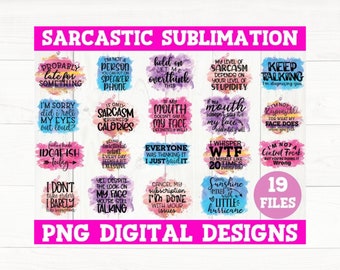 Sarcastique PNG, Sublimation PNG Bundle, gobelet PNG, Png drôle, Bundle PNG drôle, Png pour sublimation, Funny Mom Svg, Sublimation designs