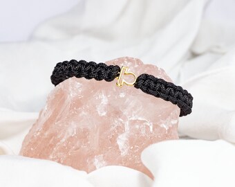 Libra Zodiac Sign Bracelet with 24k Gold Plated Symbol, Braided Bracelet, Birthday Gift for Her, Friendship bracelet, Jewelry for Women