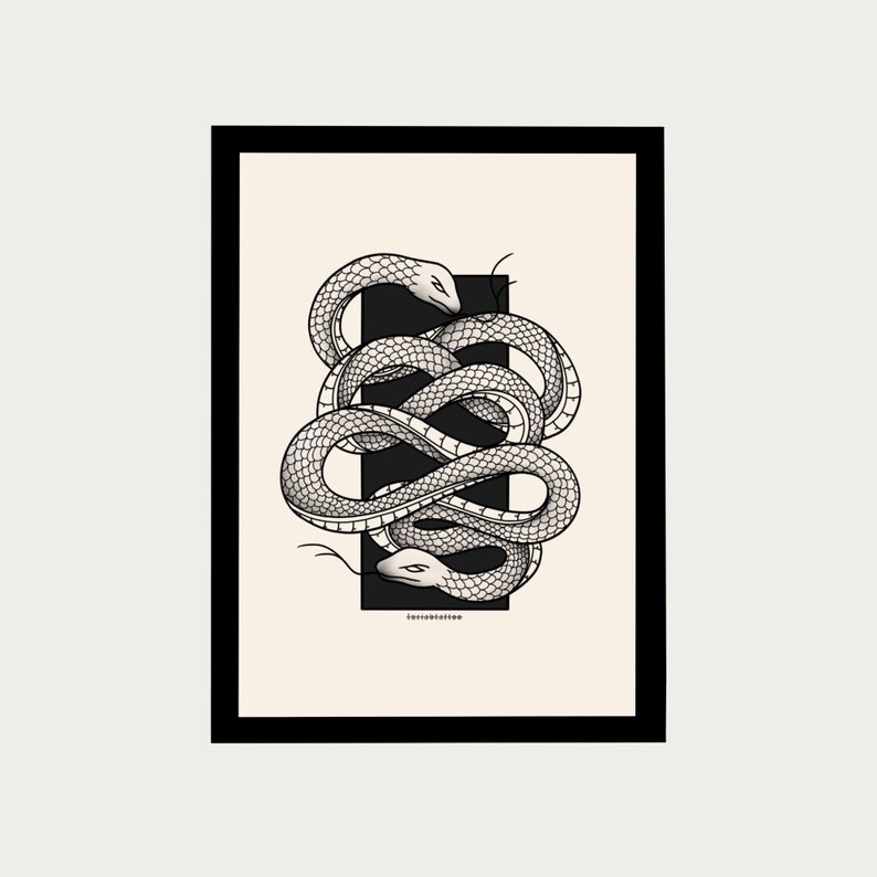 Snake Decor Ranking TOP1 Art Print - Sale special price Wall Tattoo Physical Copy