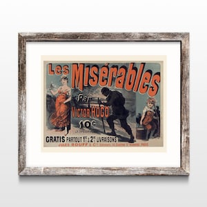 Les Miserables Victor Hugo, France Vintage Art Decor, Vintage Print Poster, Les Miserables print, retro wall art, retro print, vintage art