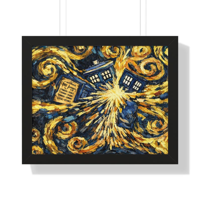 Doctor Who Exploding TARDIS Poster, Van Gogh Style Wall Art Print ...
