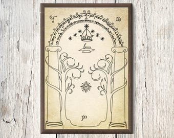 ロードオブザリング　アートプリント　ドゥリンの扉　ホビット　力の指輪 ロードオブザリング アートプリント ドゥリンの扉 ホビット 力の