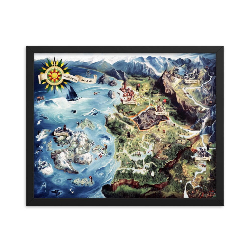 Witcher Map - Etsy New Zealand