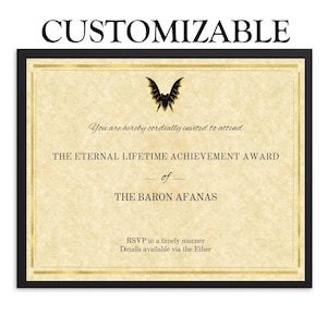 What We Do In The Shadows Print, The Eternal Lifetime Achievement Award Of The Baron Afanas, WWDITS PRINT, Nandor Laszlo, Baron Afanas Nadja