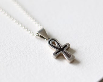 small ankh cross, ankh symbol of life, Egyptian ankh symbol, spiritual jewelry, dainty necklace, minimalist ankh necklace, Egyptian Inspired