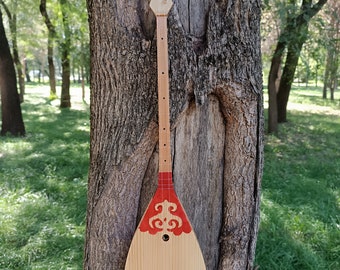 Kids toy Dombra made of pine and birch wood, National musical instrument of the Kazakh 55cm