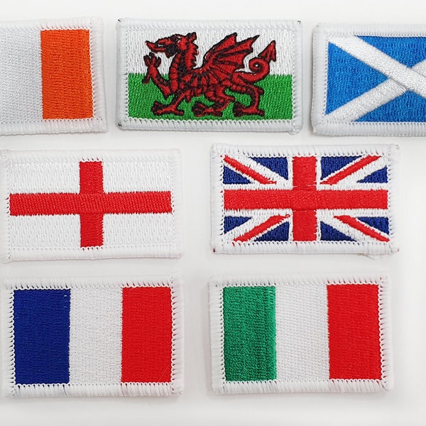 Great Britain Badge Flag England Flag Ireland Flag Patch UK Badge Scotland Flag Embroidered Patch France Mini Patch Italy Flag Six Nations.