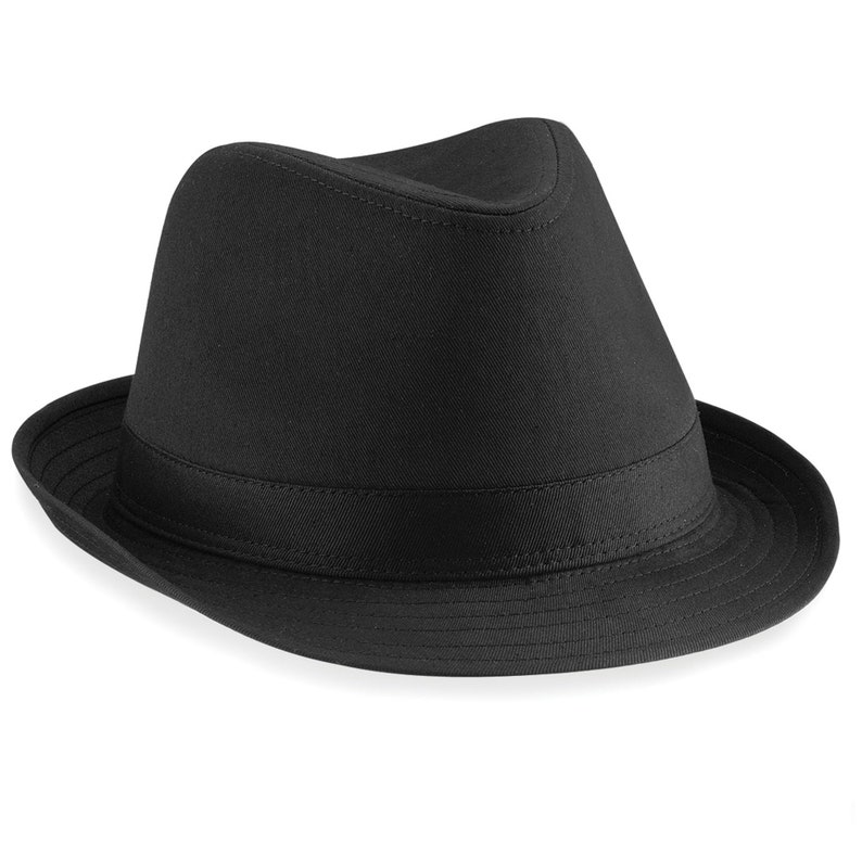 Fedora Hat ideal for Summer Casual Black, White Fedora Hat, Polyester Cotton Hat Adults Mens Womens Festival Hat image 3