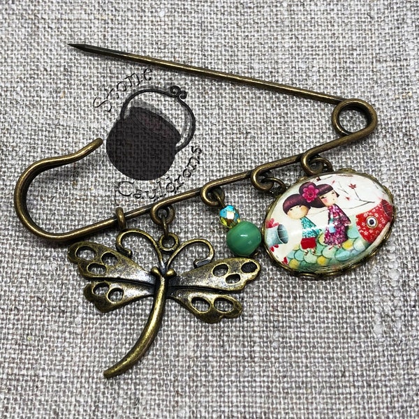 Broche épingle à nourrisse "Japanese Dragonfly"