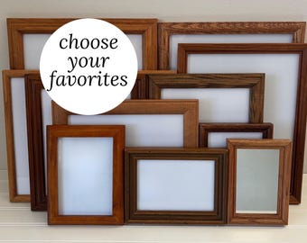 7 1/2 x 9 1/2インチの絵画用ヴィンテージ木製壁掛けフレーム、説明を