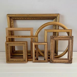 Vintage Gold Picture Frame Gallery Wall Decor Set of Ornate Photo Frame Curated Wall Display Large Gallery Wall Art Collage Frame Collection