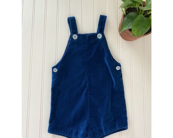 Vintage overalls Two piece shorts and jacket nautical baby boy yellow