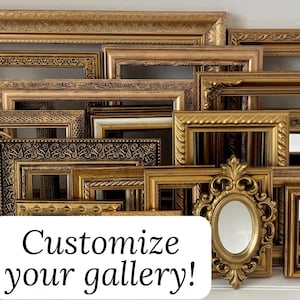 Vintage Gold Picture Frame Gallery Wall Decor Set of Ornate Photo Frame Curated Wall Display Large Gallery Wall Art Collage Frame Collection