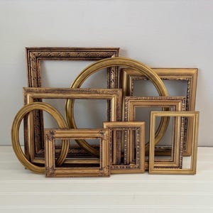 Vintage Gold Picture Frame Gallery Wall Decor Set of Ornate Photo Frame Curated Wall Display Large Gallery Wall Art Collage Frame Collection