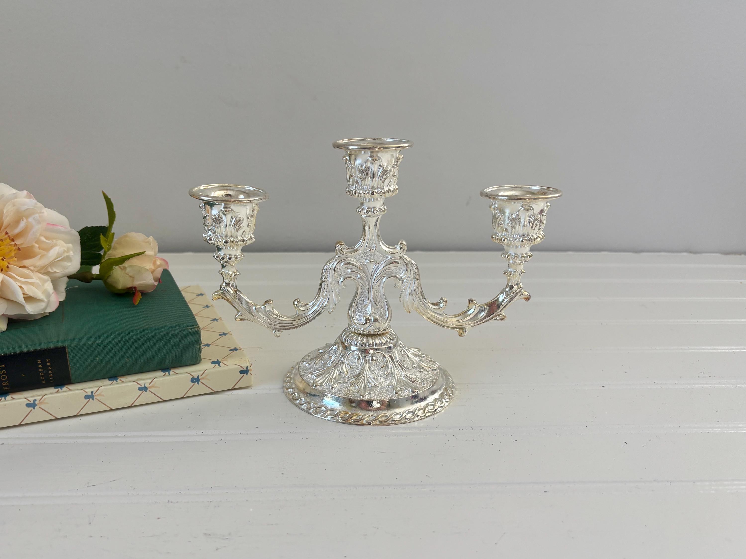 Silver 3 candelabra - Etsy 日本