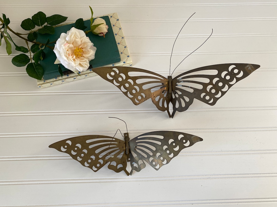 Vintage Brass Butterfly Wall Decor Etsy