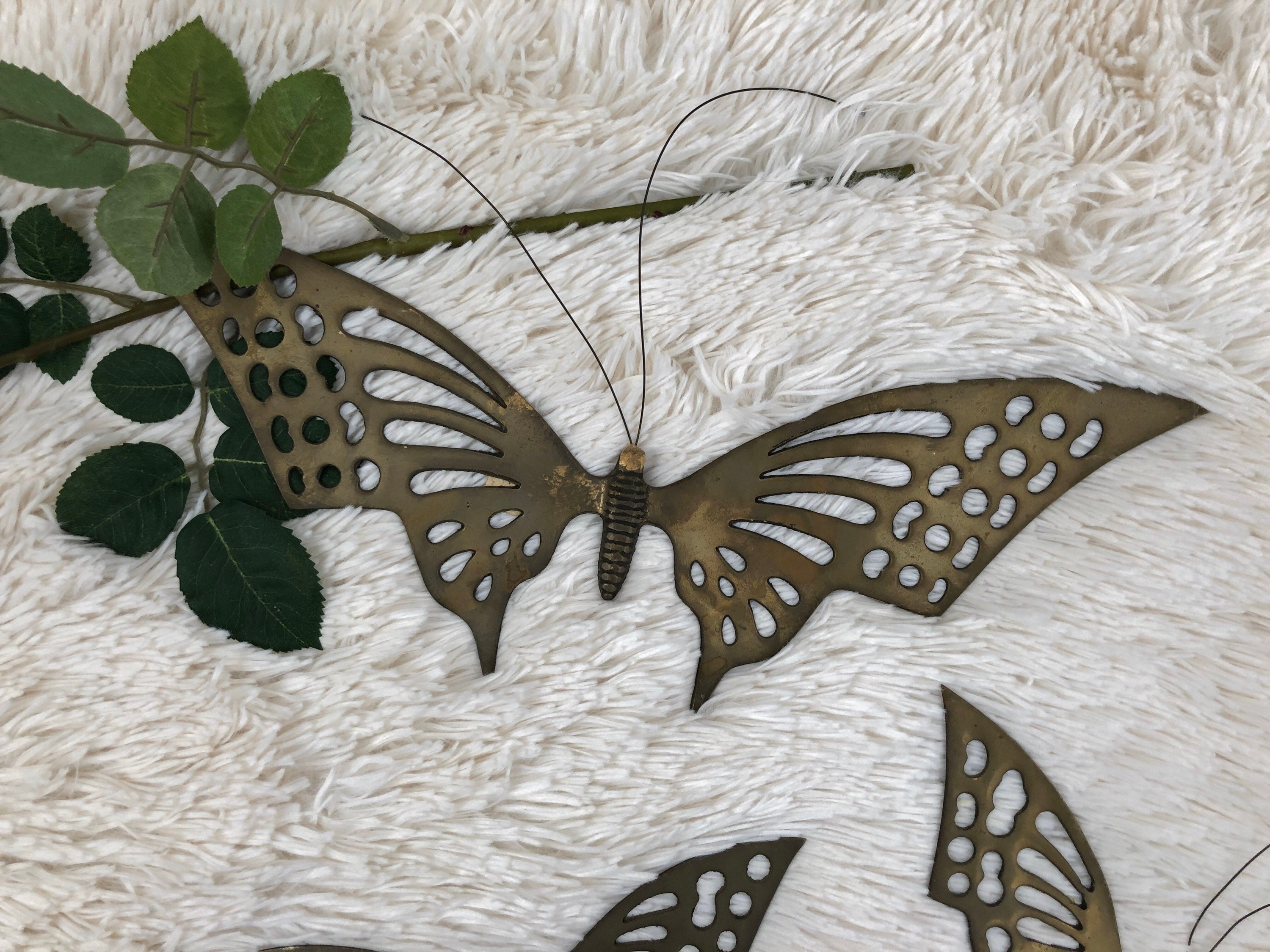 Vintage Brass Butterfly Wall Decor Set of 3 Brass Etsy
