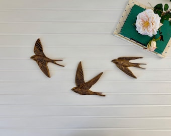 2 Sets Special Order - Vintage Burwood Golden Swallow Wall Decor