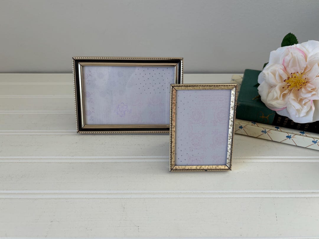 Vintage Brass Photo Frames Set of 2 Mini Brass Picture Frames Small ...