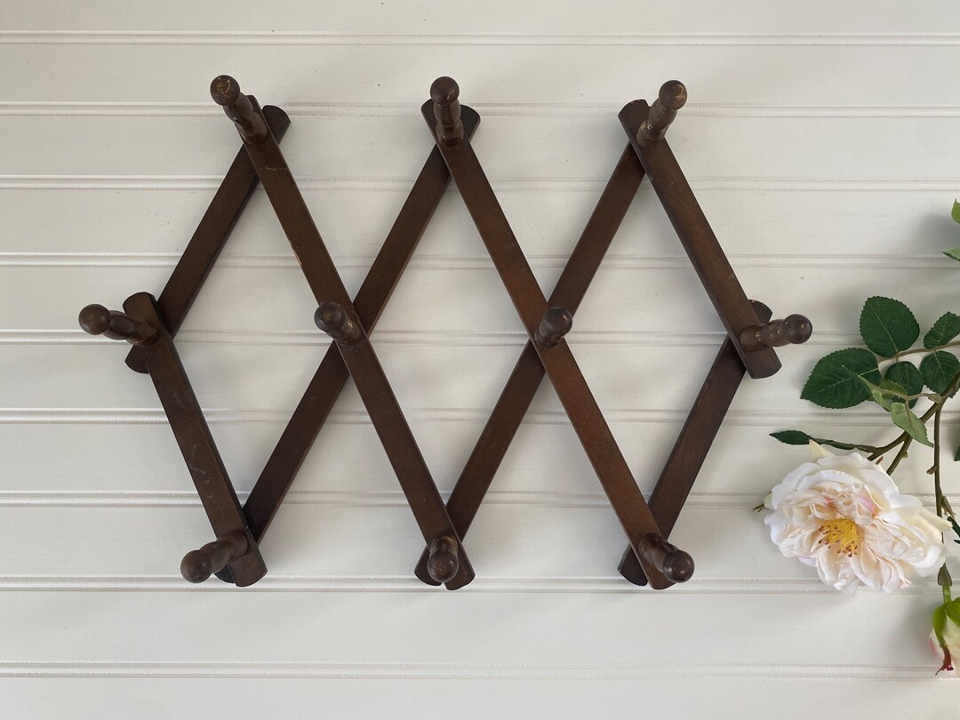 Vintage Accordion Peg Rack Etsy