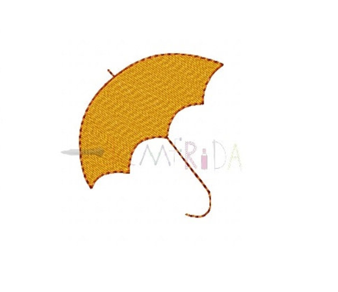 Umbrella Machine Embroidery Design, Umbrella Silhouette Embroidery