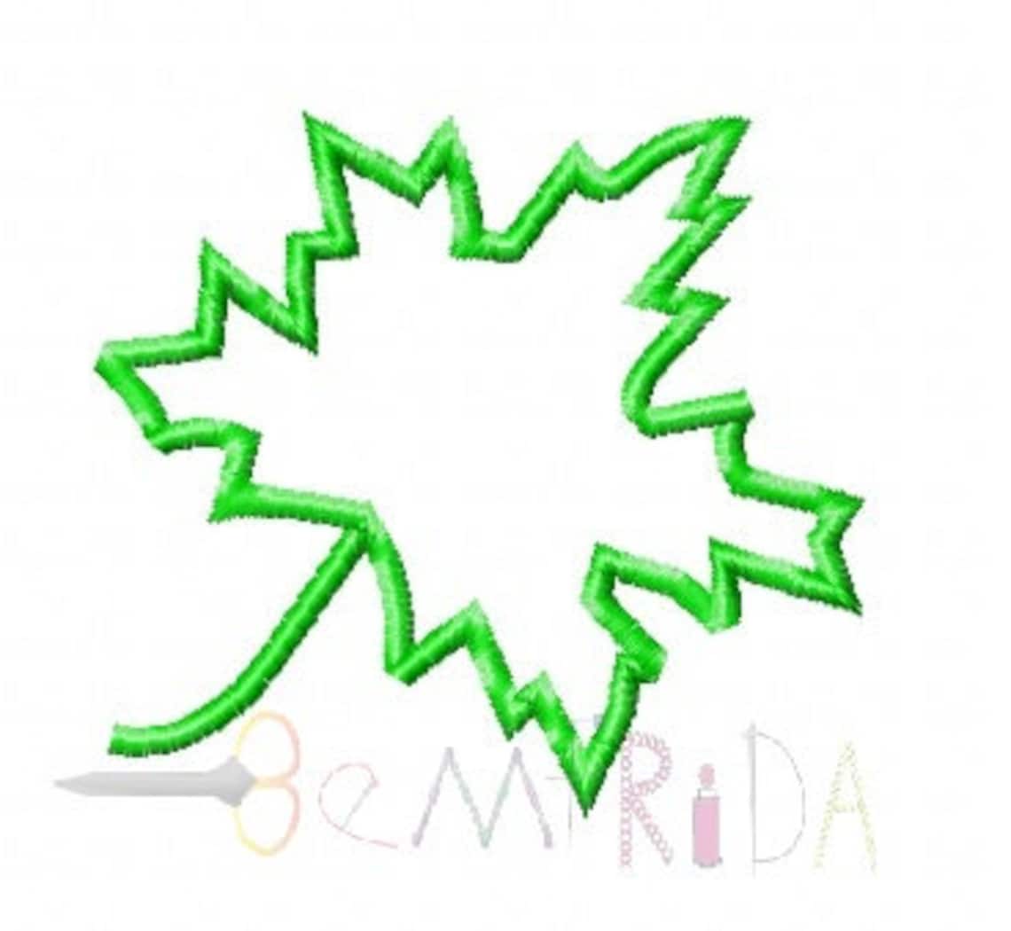 Maple Leaf Applique Embroidery Design Leaves Embroidery Etsy