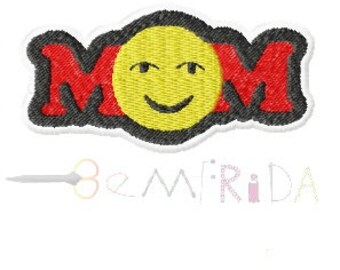 Muttertags-Maschinenstickmuster, Happy Mother's Day, Logo Mom, Maschinenstickmuster MOM, Sofortiger Download, GRÖSSE - 3,60 "X 1,81"