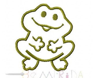 Frog Machine Embroidery Design, Frog applique embroidery animal, Frog pattern embroidery, Frog design, INSTANT DOWNLOAD, size- 3.35 "X 3.80"