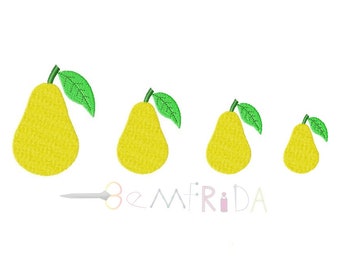 Disegno ricamo macchina pera, disegno pera, disegno modello pera, file ricamo macchina, disegno ricamo frutta, 4 TAGLIE, download istantaneo