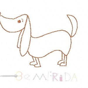 Dog machine embroidery design, Dog pattern silhouette, Dog silhouette embroidery, taxi dog design, Instant Download,  SIZE - 3.83 "X 2.64"