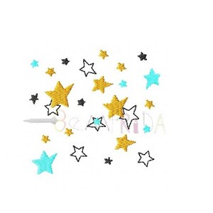 Stars machine embroidery design, Mini Star, Mini stars embroidery, Machine embroidery design, INSTANT DOWNLOAD