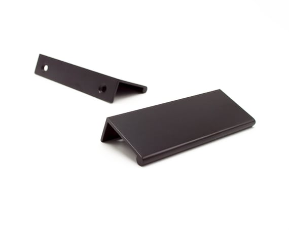 Modern Black Cabinet Edge Tab Pull Drawer Pull Cabinet Knob Etsy