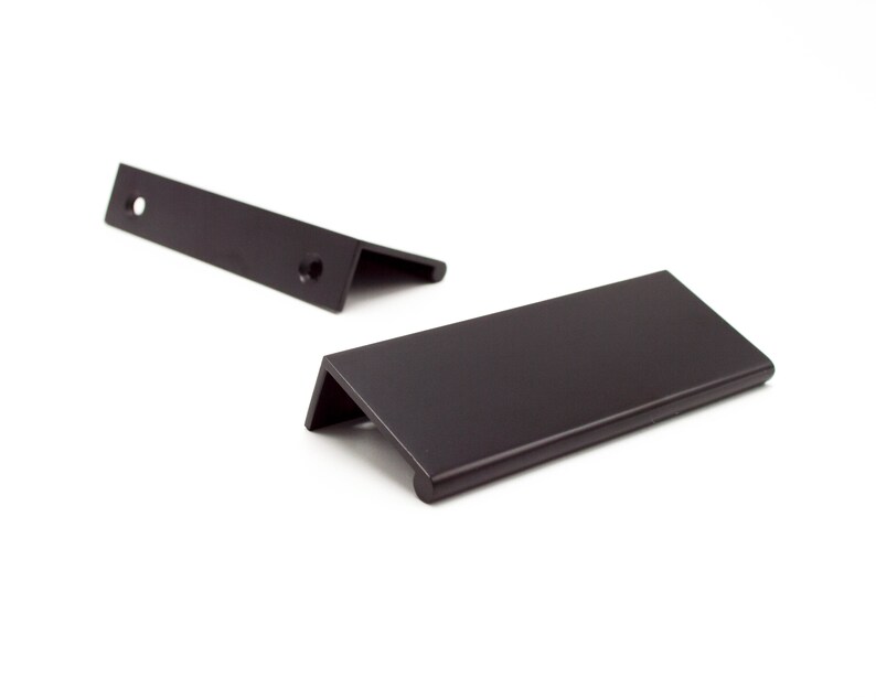Modern Black Cabinet Edge Tab Pull Drawer Pull Cabinet Knob Etsy