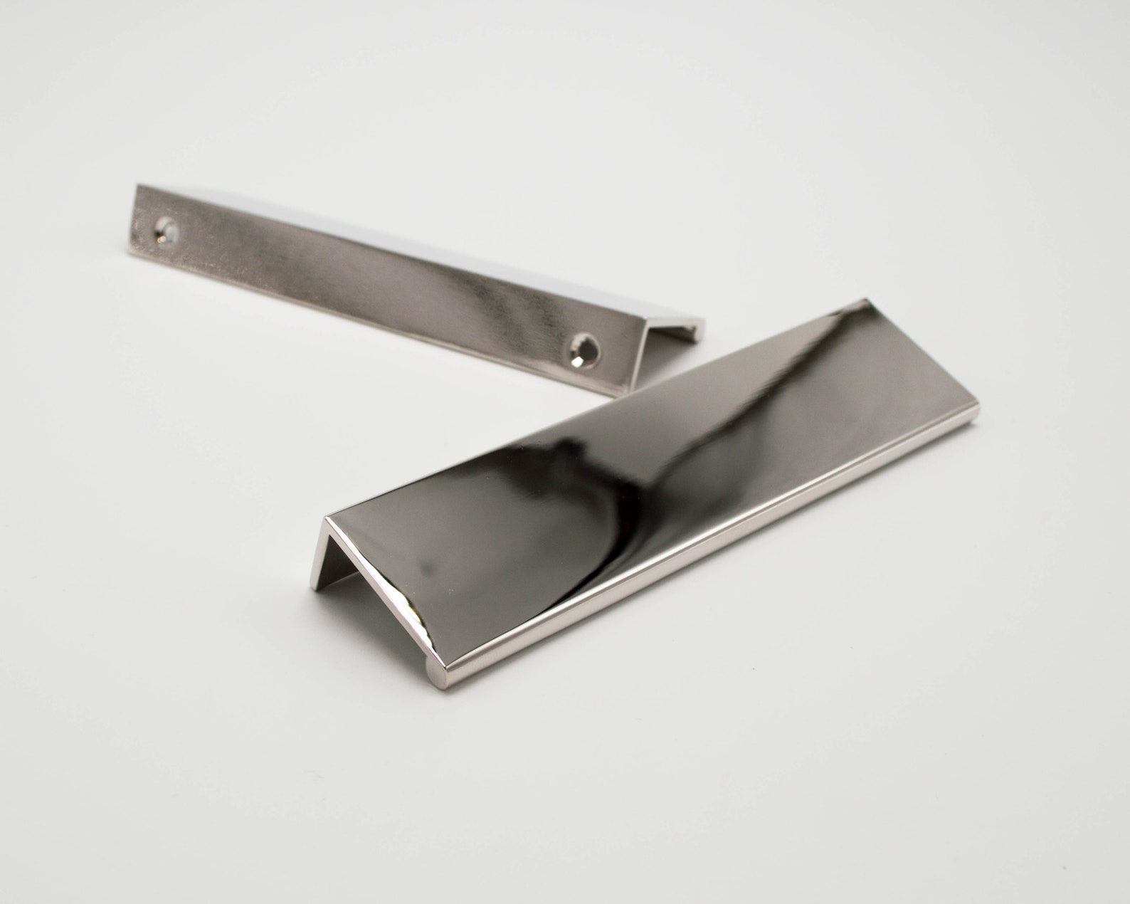 Modern Chrome Edge Tab Pull Drawer Pull Etsy
