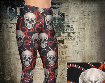 skull running tights
