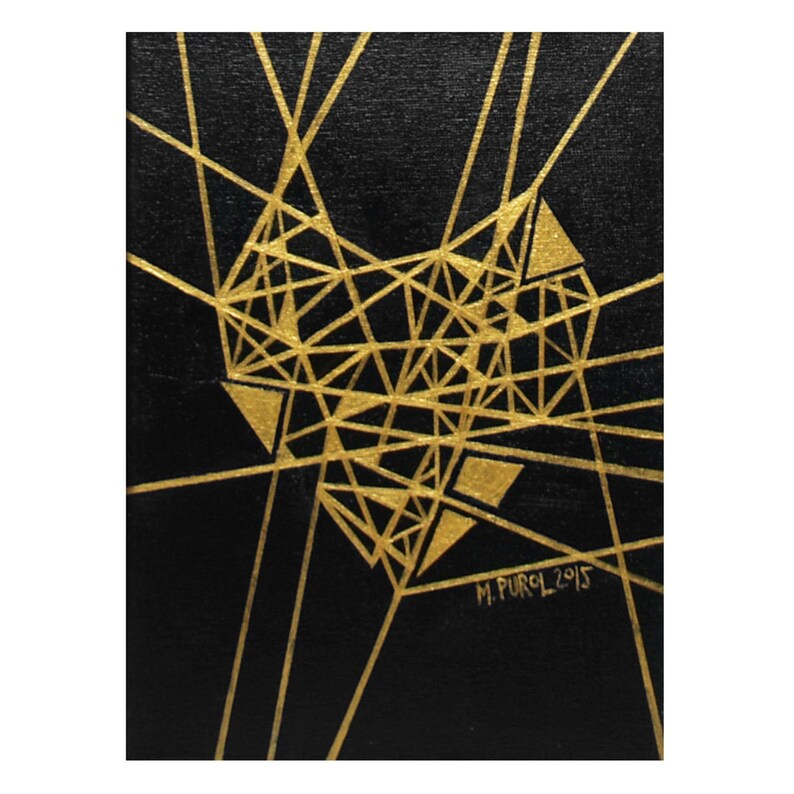 ABSTRACT PAINTING Heart GOLD Modern Art Acrylic Painting on Etsy