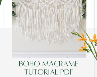 Macramé Tutorial | Macramé PDF | Complete step-by-step tutorial to create this beautiful boho wall hanging. Instant  Digital download