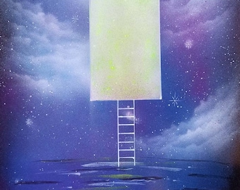 Run Away - Glow In The Dark - Original Spray Paint Art By Dimkad Art