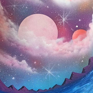 Moonchild- Original Spray Paint Art By Dimkad Art