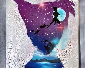 Peter Pan #1 -Glow In The Dark - Original Spray Paint Art By Dimkad Art