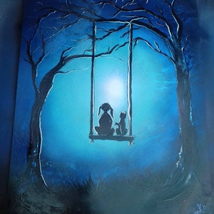 The Girl With The Cat - Original Spray Paint Art By Dimkad Art