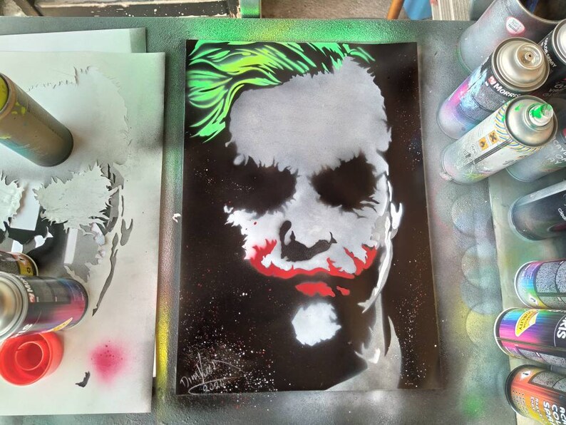 Joker Original Spray Paint Art by Dimkad Art Etsy