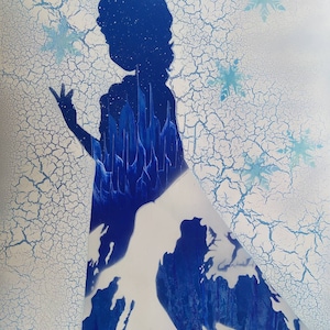 Elsa (Frozen)- Glow In The Dark- Original Spray Paint Art By Dimkad Art