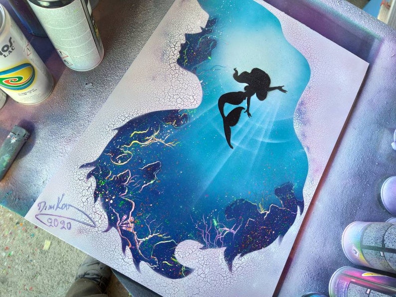 Ariel the Little Mermaid 3 Glow in the Dark Original Etsy